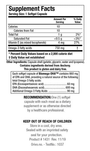 Biotics Research Biomega-DHA 90 Capsules