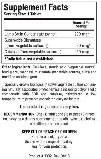 Biotics Research Cytozyme-B Ovine Brain 60 Tablets