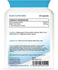Black Cumin Seed 500mg 60 Capsules (V) (not Tablets) Nigella Sativa Vegan Immune Support Supplement. Made in The UK by Health4All.