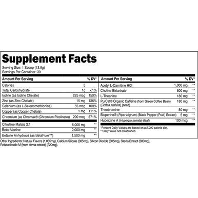 Transparent Labs Lean Pre-Workout Blue Raspberry 30 Servings