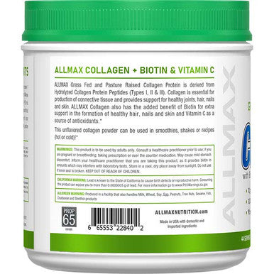 Allmax Nutrition Collagen Peptides Powder + Vitamins Unflavored