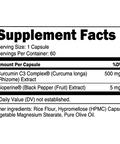 Transparent labs Turmeric Curcumin C3 Complex 60Caps