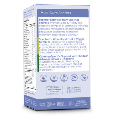 Zahler's Multivitamin Calm Targeted Multis 60 Capsules