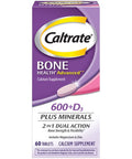 Caltrate Bone Health Advanced 600+D3 plus Minerals Calcium 60 Tablets