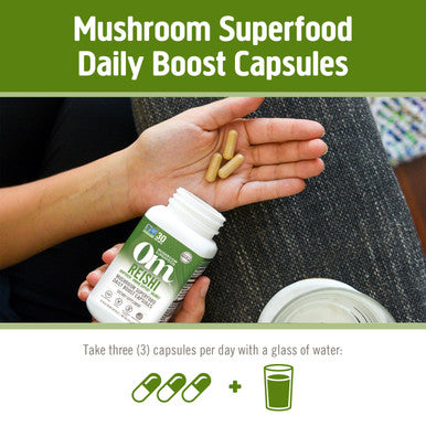 Om Mushroom Superfood Reishi Mushroom Capsules 30 Servings