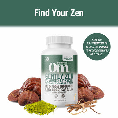 Om Mushroom Superfood Gently Zen Mushroom Capsules 30 Servings