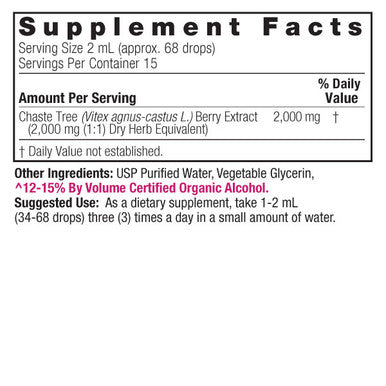 Nature'S Answer Chaste Berry Vitex Agnus Castus with Organic Alcohol 2000mg 1oz Extract | Promotes Female Balance | Gluten- Non-GMO Vegan No Artificial Flavors or Preservatives | Single Count