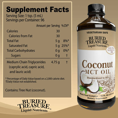 Coconut MCT Oil 16 fl oz by Buried Treasure