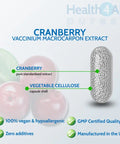 Cranberry 10,000mg 90 Capsules (V) . Purest: no additives, Vegan Capsules (not Tablets). Made in The UK by Health4All