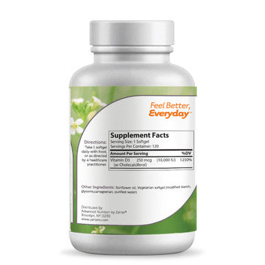 Zahlers Vitamin D3 Softgels 10 000 Iu General Health 250 Softgels