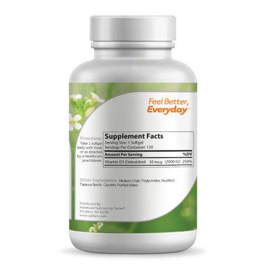 Zahlers Vitamin D3 Softgels 2000 Iu General Health 120 Softgels
