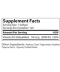 Zahlers Vitamin D3 Softgels 2000 Iu General Health 120 Softgels