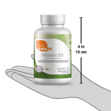Zahlers Vitamin D3 Capsules 50 000 Iu General Health 120 Capsules