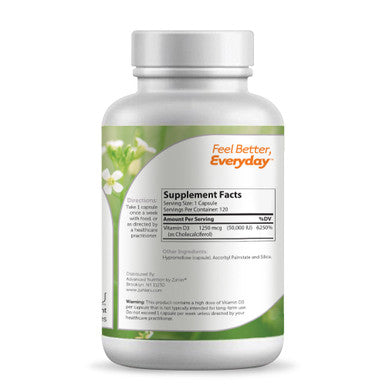 Zahlers Vitamin D3 Capsules 50 000 Iu General Health 120 Capsules