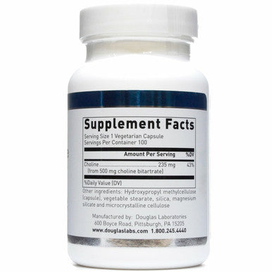 Choline Bitartrate 100 caps by Douglas Labs