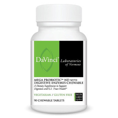 Davinci Labs Mega Probiotic Nd With Digestive Enzymes Chewable Orange Flavored 90 Tablets