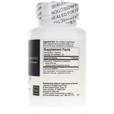 DaVinci Labs Resveratrol-50 120 Capsules