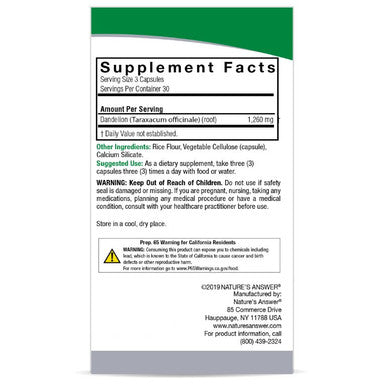 Nature's Answer Dandelion Root 90 ct