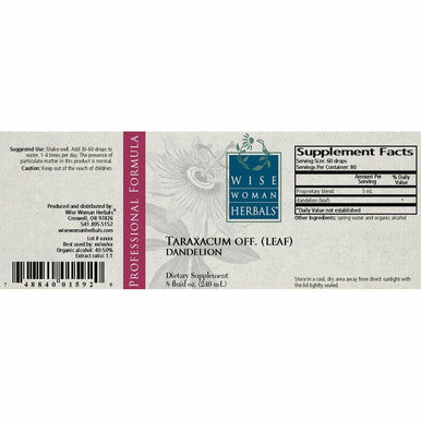 Dandelion Taraxacum officinale Leaf 8 oz by Wise Woman Herbals