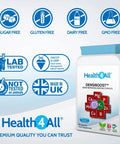 Densiboost Bone Remineralisation 60 Capsules (not Tablets) with Calcium, Magnesium, Manganese, Phosphorus, Copper, Boron, Zinc and Vitamins D3 and K2 MK-7. Made in The UK by Health4All