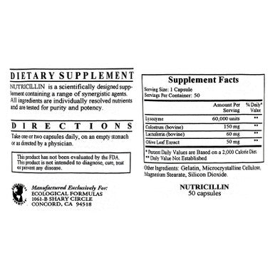 Ecological Formulas Nutricillin 50 Capsules