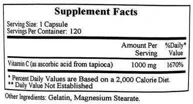 Ecological Formulas/Cardiovascular Research Vitamin C-1000 (non-corn)