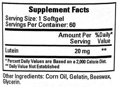Ecological Formulas/Cardiovascular Research Lutein 20mg