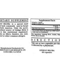 Ecological Formulas Ginkgo Biloba 60 Capsules