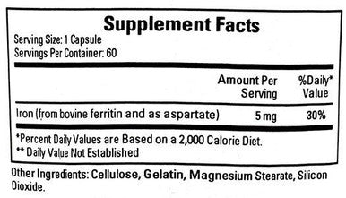 Ecological Formulas/Cardiovascular Research Ferritin 60 Capsules