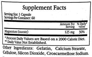 Ecological Formulas Cardiovascular Research Magnesium Taurate 125 mg 60 Capsules