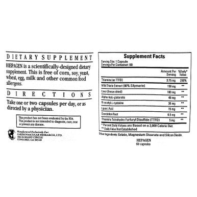 Ecological Formulas Hepagen 60 Capsules