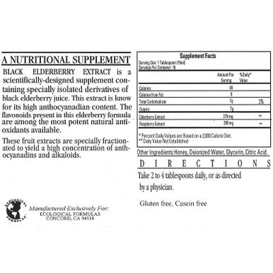 Ecological Formulas Black Elderberry Extract Liquid 8 Oz