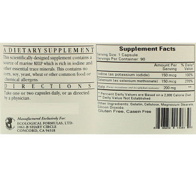 Ecological Formulas Kelp 90 Capsules