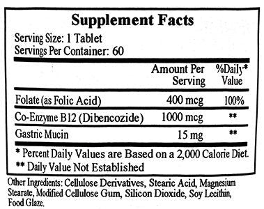 Ecological Formulas/Cardiovascular Research Dibencozide (B12 Coenzyme/Folic Acid)
