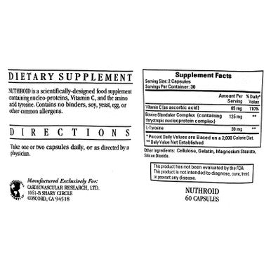 Ecological Formulas Nuthroid 60 Capsules