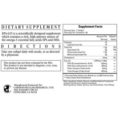 Ecological Formulas EPA-625 90 Softgels