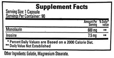 Ecological Formulas/Cardiovascular Research Monolaurin 600mg