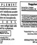Ecological Formulas Annatto Tocotrienols 125mg 60 Softgels