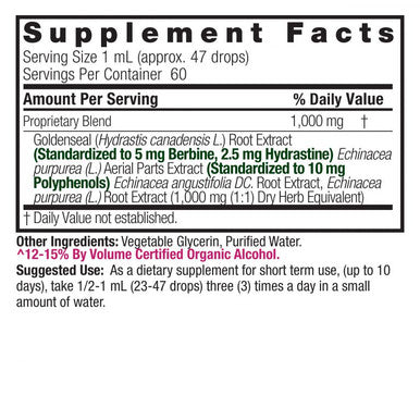 Nature'S Answer Echinacea and Goldenseal Root with Organic Alcohol 1000mg 2oz Extract | 5mg Berbine 2.5mg Hydrastine 10mg Polyphenols Per Serving | Supports Immune System | Single Count