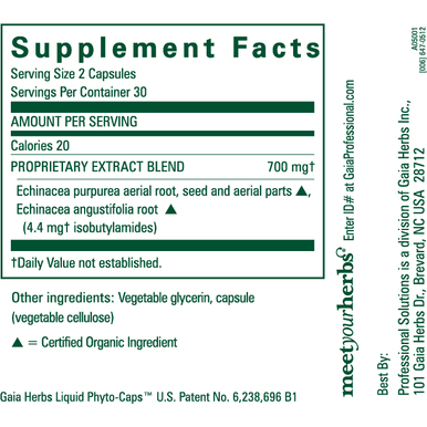 Echinacea 60 Liquid Phyto-Caps by Gaia Herbs