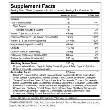 Amazing Grass Effervescent Tablets, Green Superfood Hydration Water Flavoring Tablet, Electrolyte, Vitamins and One Serving of Greens, Strawberry Lemonade Flavor, 10 Count