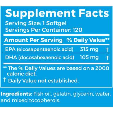BodyBio Fish Oil 120 softgels