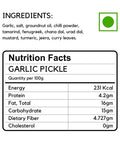 Ingredients and Nutrition facts of Garlic Pickle