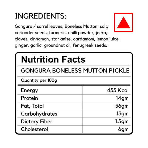 Boneless Gongura Mutton Pickle - Aahari.com