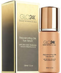 GLO24K Eye Serum With 24k Gold, Hyaluronic Acid, And Vitamins A, C, E Potent Formula For Delicate Skin Around The Eyes