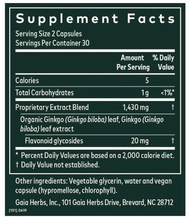 Gaia Herbs Ginkgo Leaf Capsules