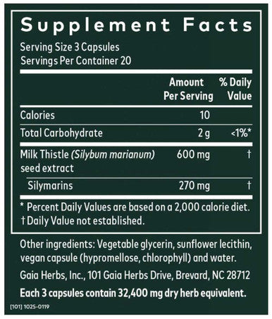 Gaia Herbs Milk Thistle Seed Capsules