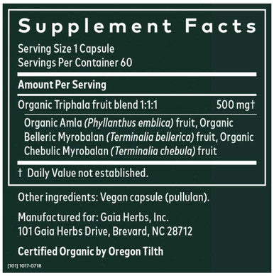 Gaia Herbs Triphala Fruit