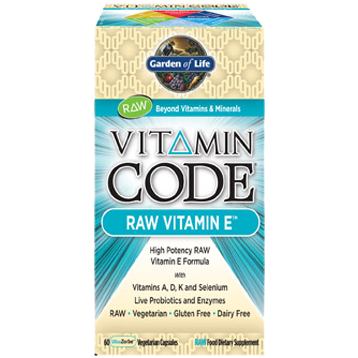 Garden of Life Vitamin Code Raw Vitamin E 60 vegcaps