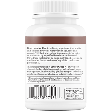 Gluco-A1c 60 tabs by Vinco